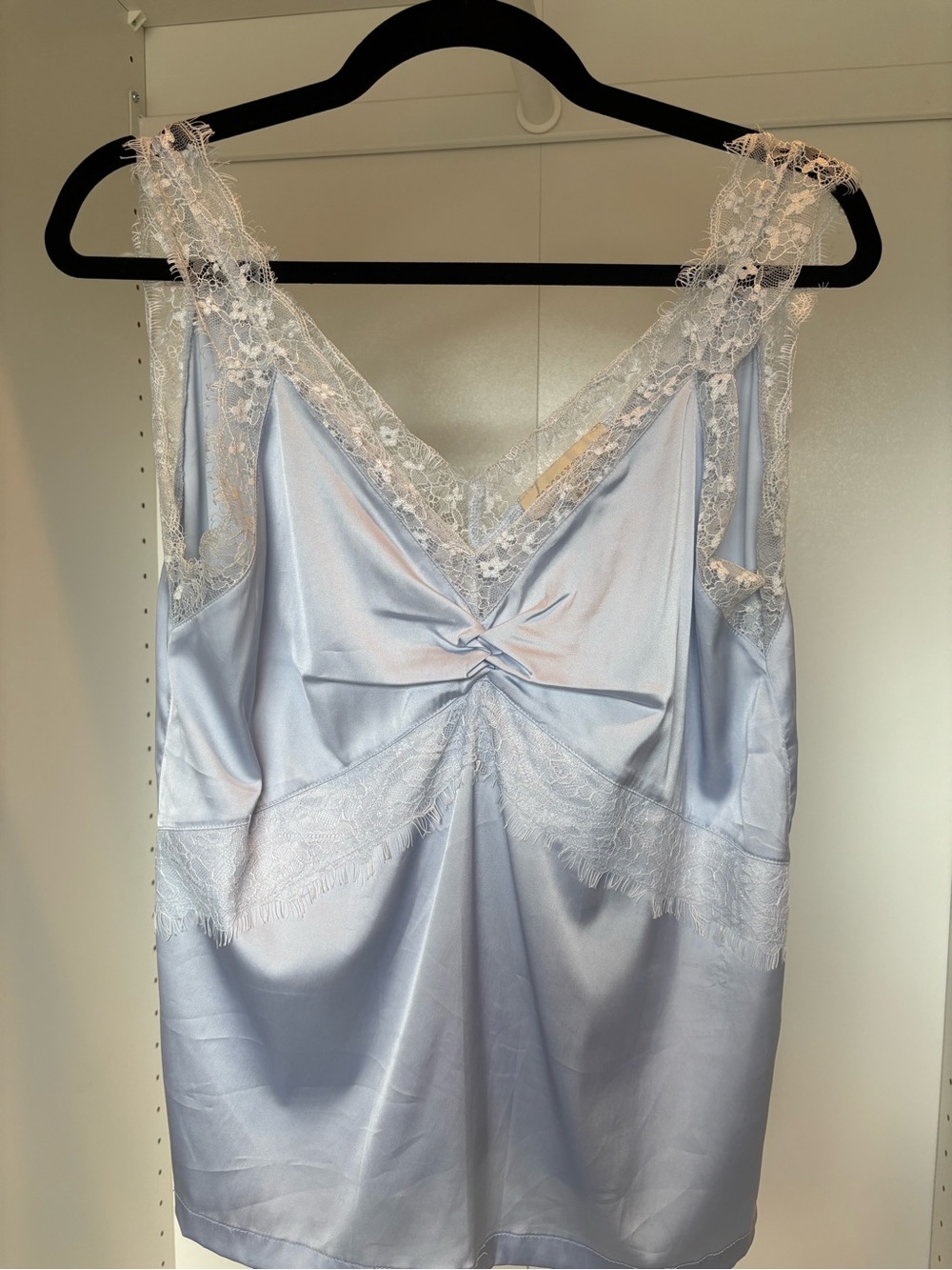 Light Purple Satin & Lace Tank Top